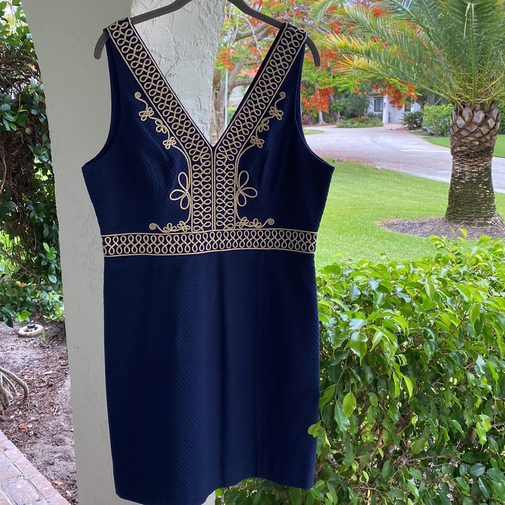 Lilly Pulitzer Dress- size 12 -midnight Blue - Picture 4 of 15